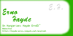 erno hayde business card